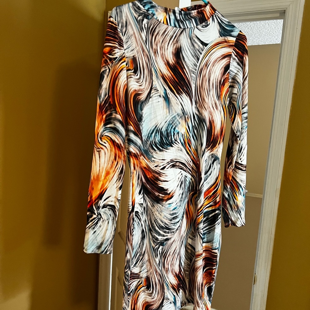 Long sleeve multi color dress brand new